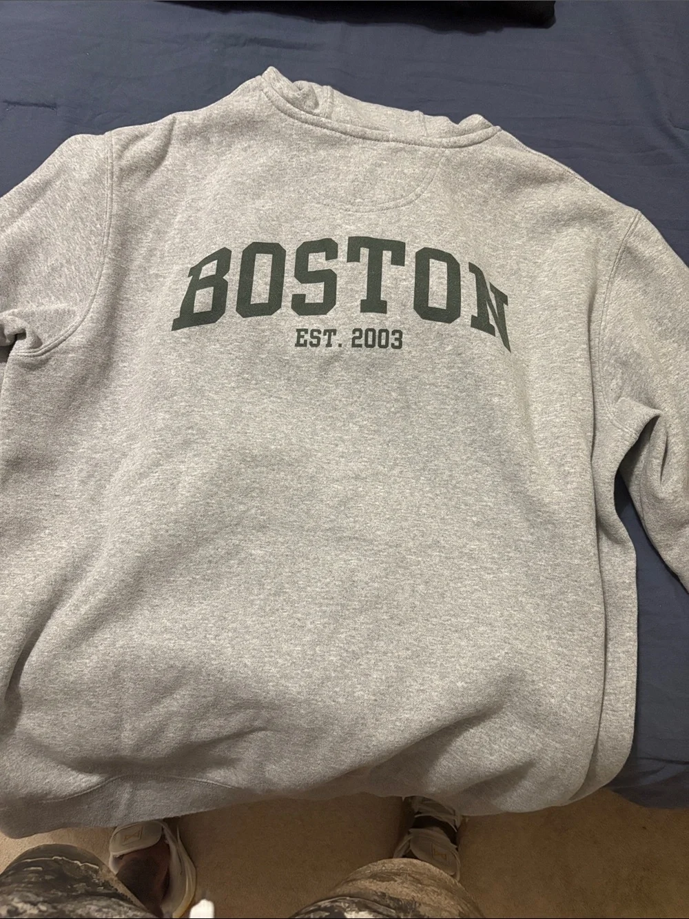 Carhartt Light Gray Pullover Hoodie with Dark Green Graphic - Picture 2 of 3